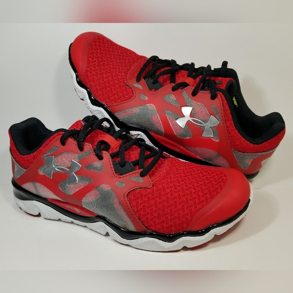 Under Armour Men's Micro G Monza Running Training Shoes Red White 1249942 Size 8 - Picture 2 of 7
